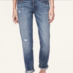 Ann Taylor Loft Boyfriend Medium Dark Wash Jean 10